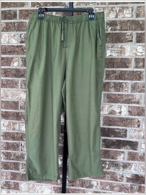 Women's Olive Green Drawstring Casual Pants